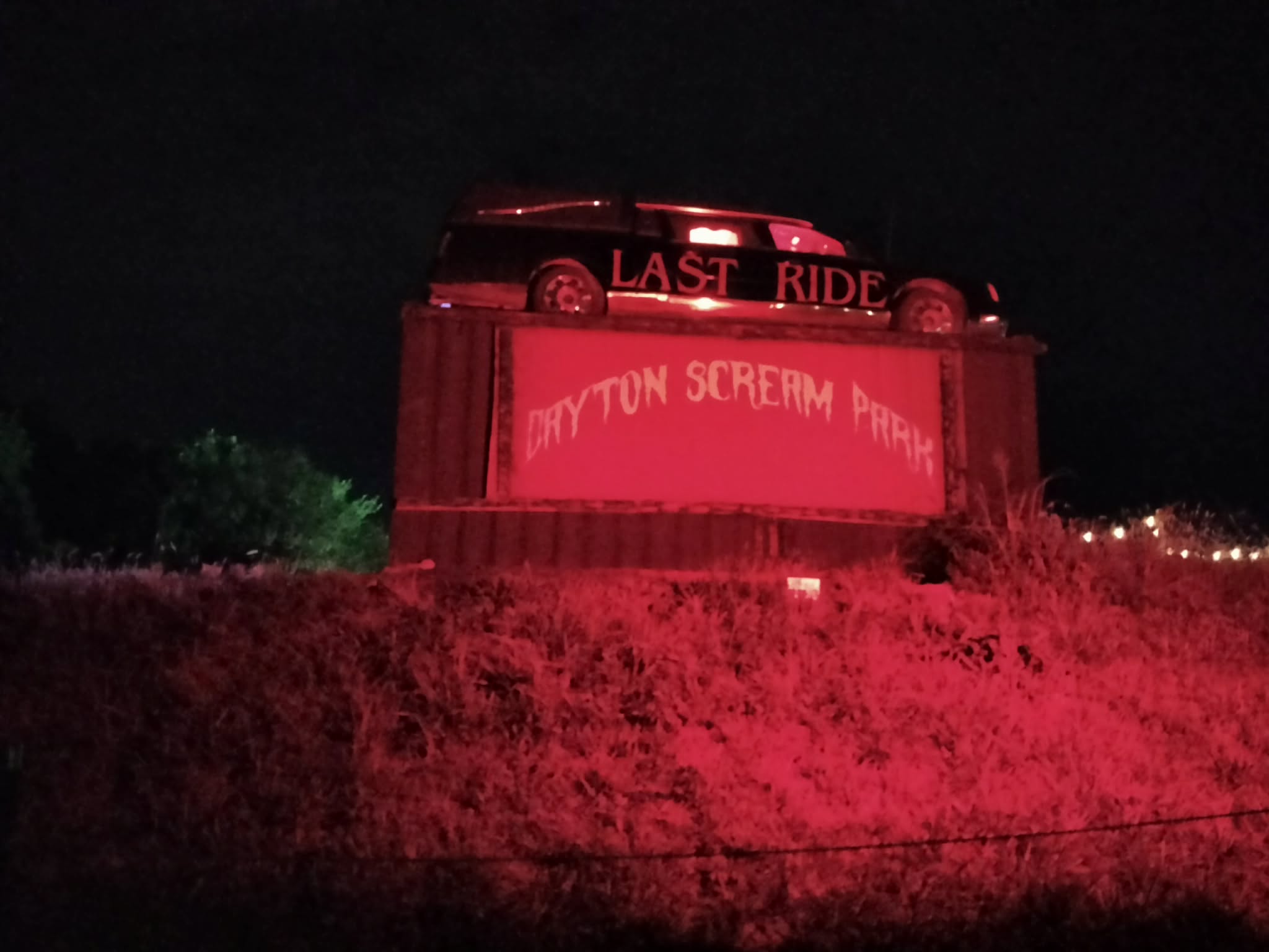 The Last Ride bus photographed during Behind the Mask's Dayton Scream Park visit
